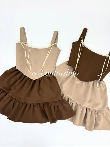 ست کرست و دامن پینترستی فنردوزی و لایه کوبی شده